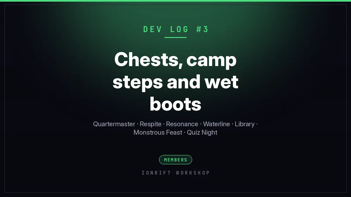 Dev log #3: chests, rest steps and wading sounds